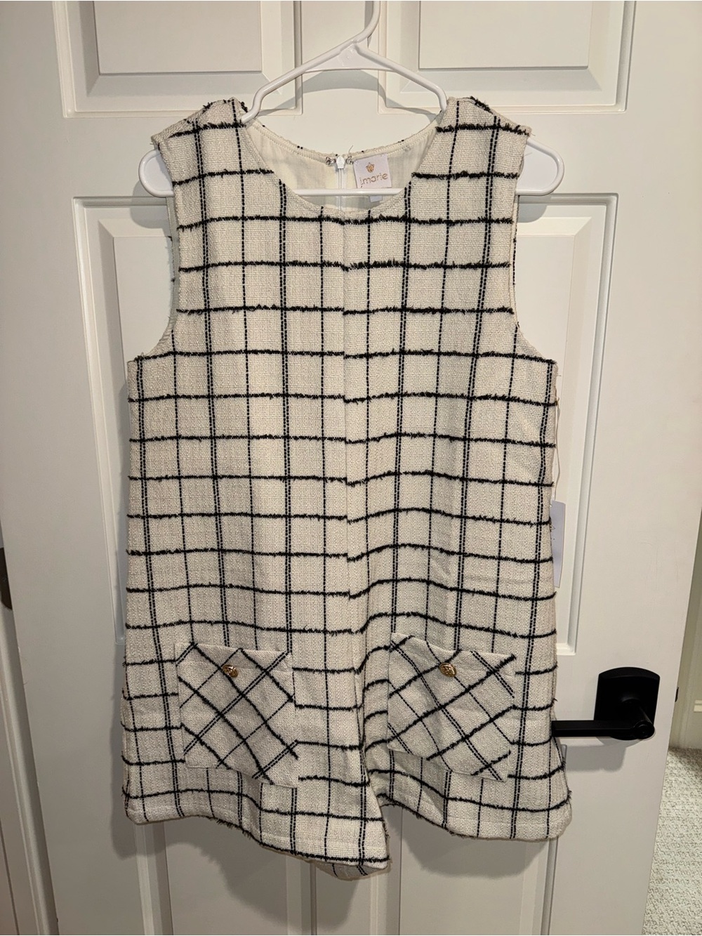 NWT J Marie Small Ladies Plaid Shorts Romper Sleeveless Jumpsuit